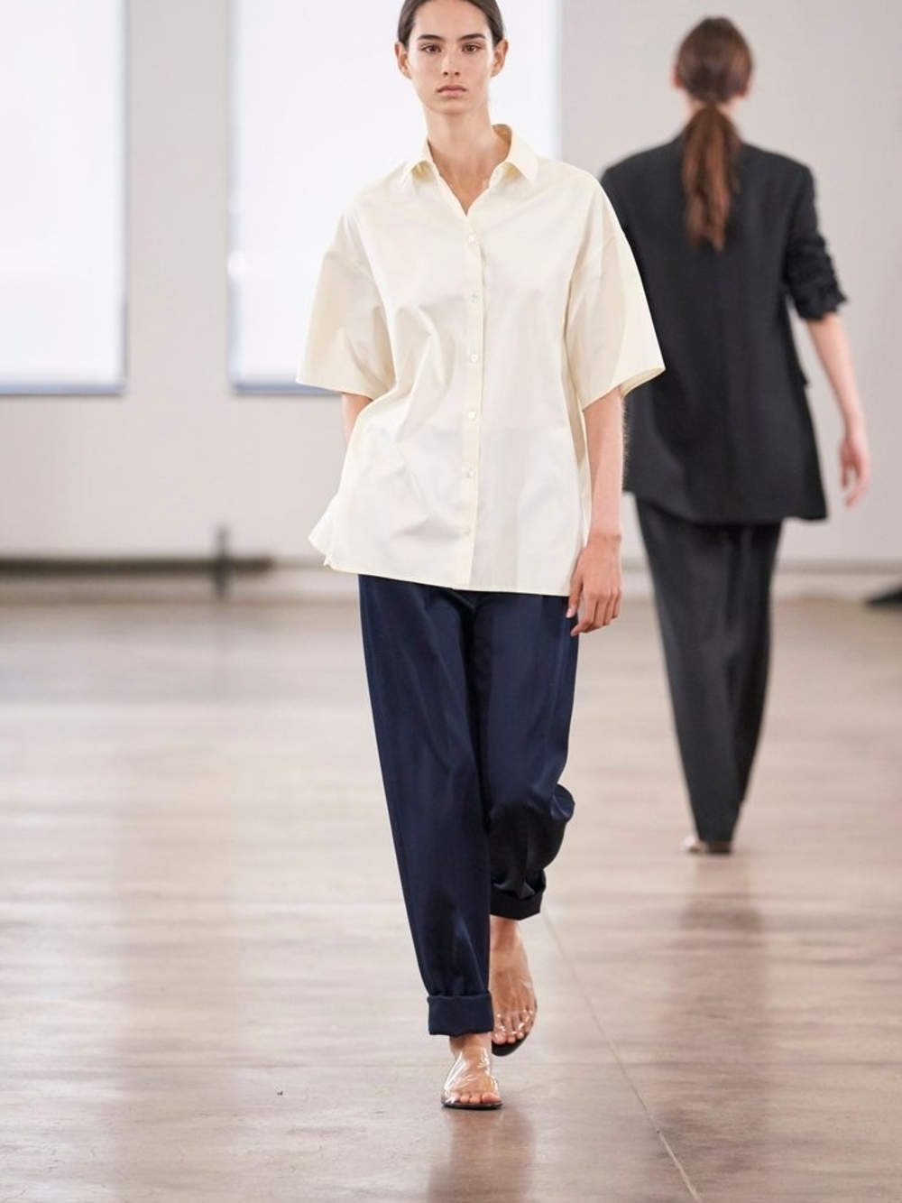 The Row Black Relaxed Tapered Trousers Size 2